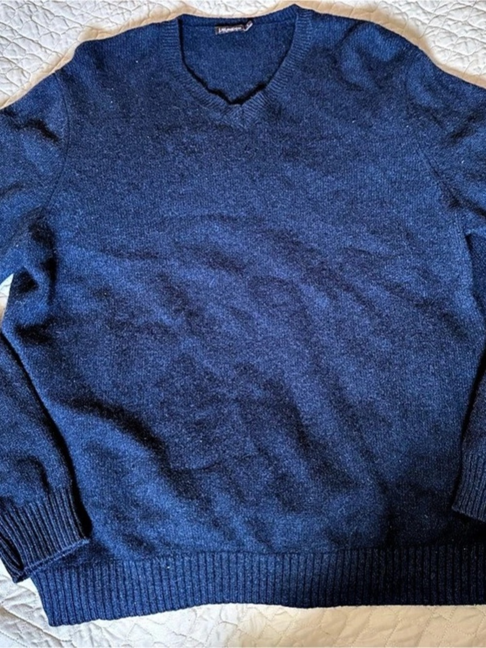 J. McLaughlin Cashmere V-Neck Sweater Blue Large Like New
